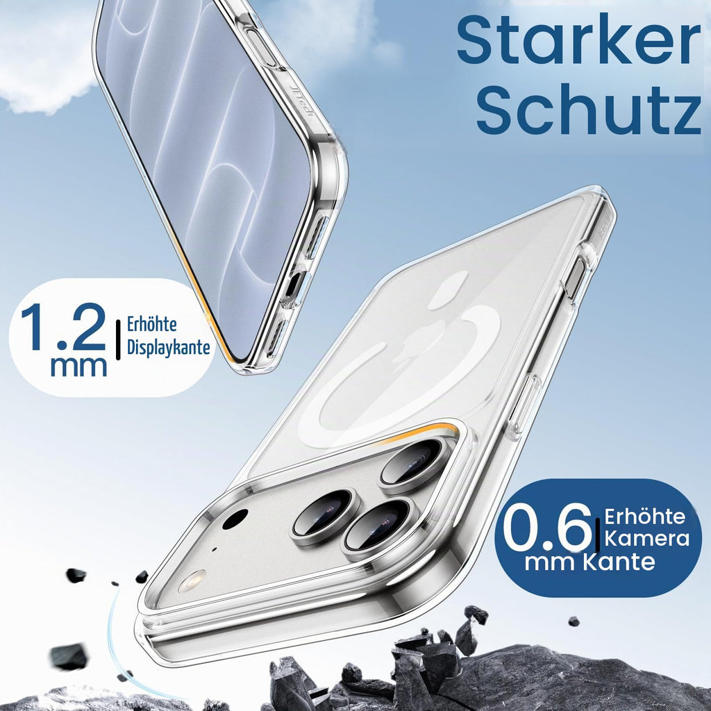 JETech Magnetische Hülle für iPhone 17, Durchsichtig