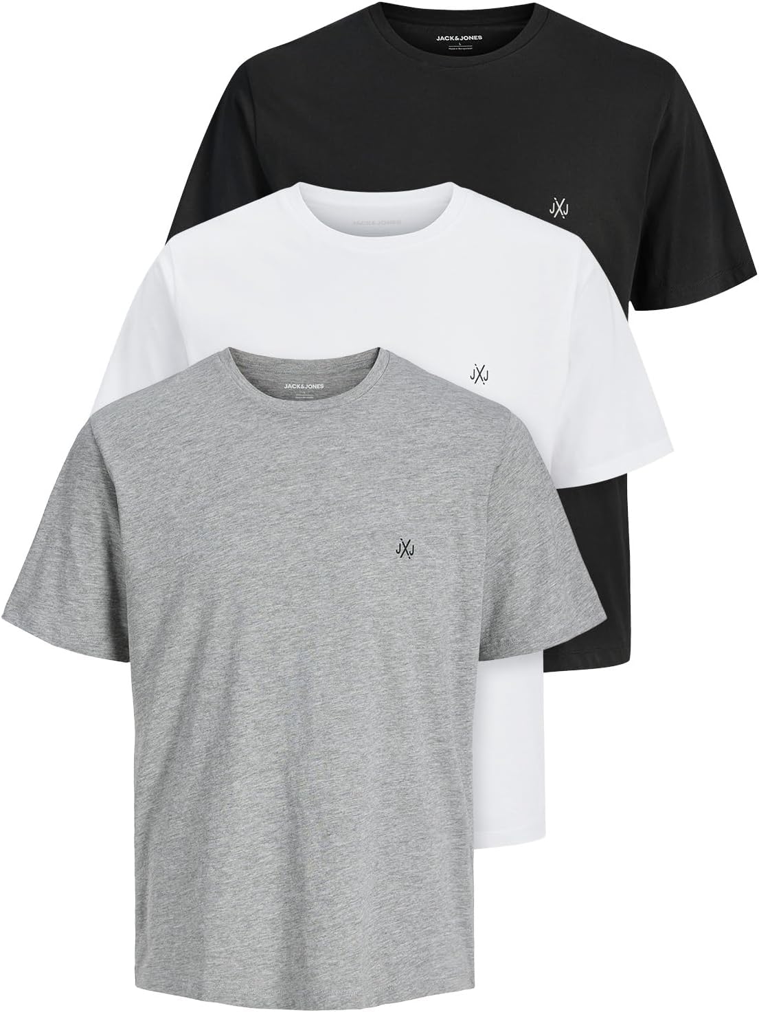 JACK & JONES Herren T-Shirt 3er Pack – Baumwolle