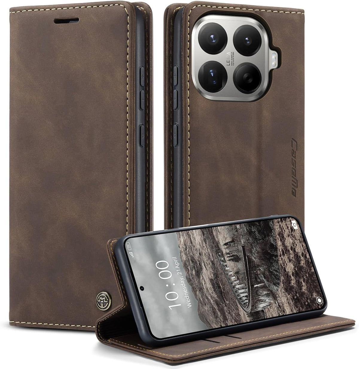 Handyhülle für Honor Magic 6 Pro Hülle Premium PU Klapphülle RFID Lederhülle Faltbare Schutzhülle Kartenfach Standfunktion Handytasche Hülle Honor Magic 6 Pro 5G - Schwarz