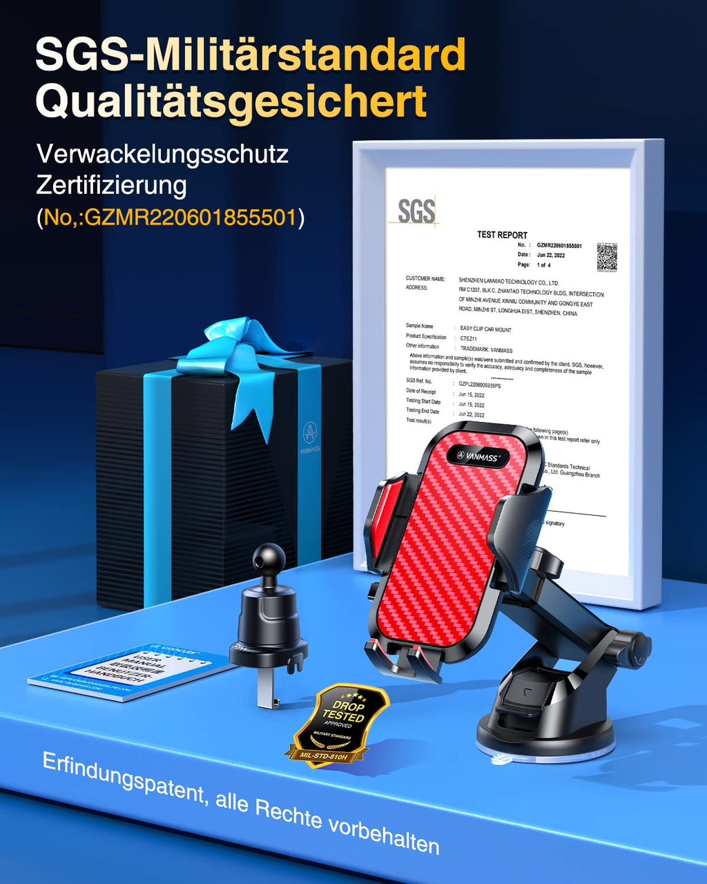 VANMASS 2026【Militär-Klasse】Handyhalterung Auto Upgrade【Stärkste Saugnapf & Lüftungshaken】4 in 1 Handy Halterung Auto 360° Drehbar Handyhalter Auto Armaturenbrett Scheibe Wand für iPhone Samsung usw