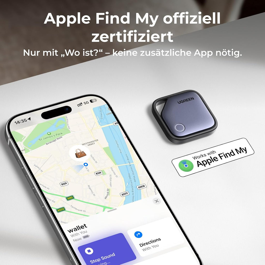 UGREEN FineTrack (4er Pack) Tracker kompatibel mit Apple Find My (nur iOS)