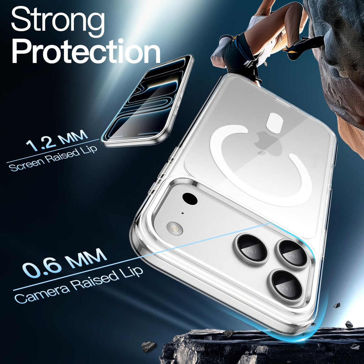 JETech Magnetische Hülle für iPhone 17, Durchsichtig