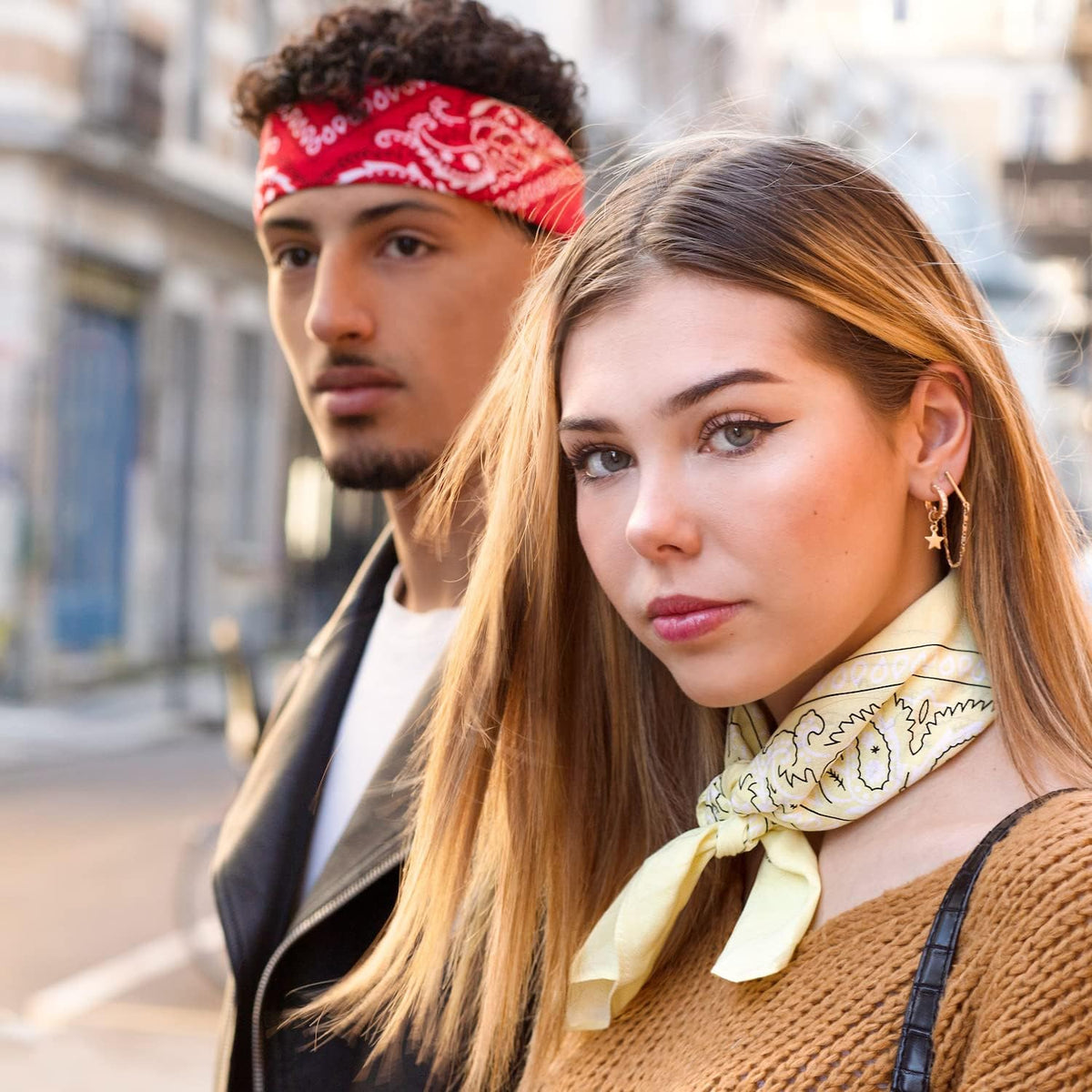 Bandana 100% Coton Qualité Premium - Epaisseur Supérieure - 20 Couleurs Exclusives - Motif Paisley