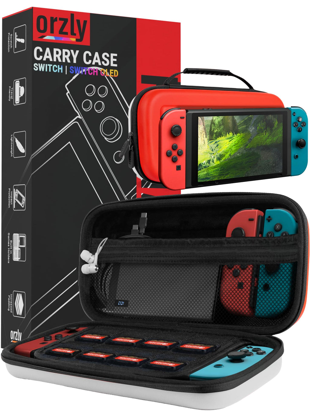 Orzly Tragetasche kompatibel mit Nintendo Switch Lite (2019) – Aufbewahrungstasche - Hartschalen Case/Hülle/Schutzhülle für die Verwendung mit der Nintendo Switch Lite Konsole & Accesoires - ROSA
