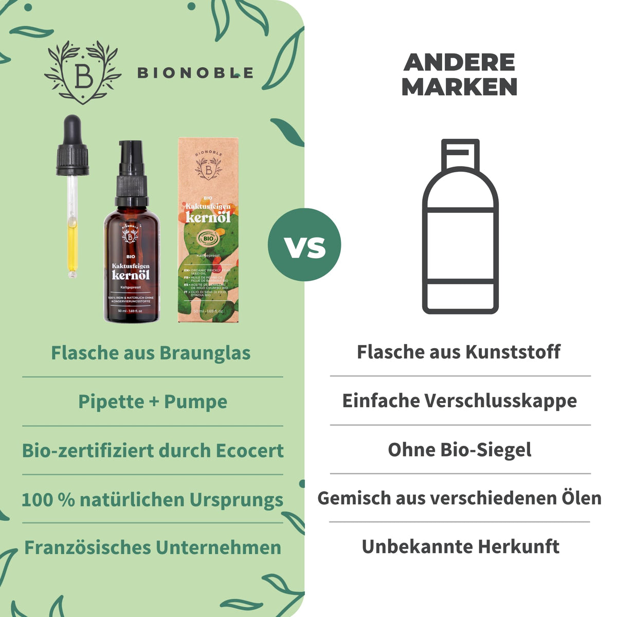 BIONOBLE Arganöl Bio Kaltgepresst - Haare, Gesicht, Haut - Marokko - 50ml