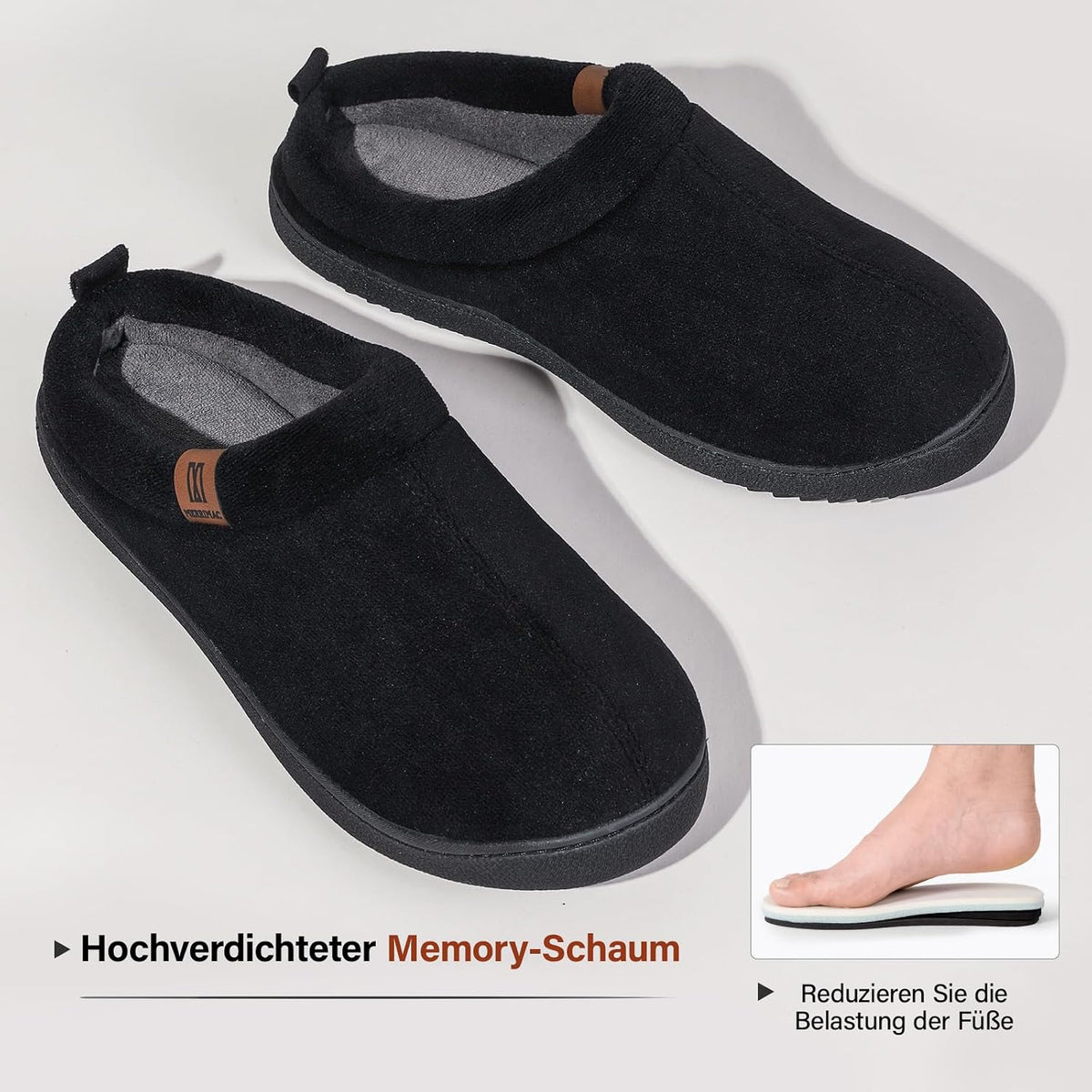 MERRIMAC Herren Hausschuhe Memory-Schaum Rutschfest Bequem