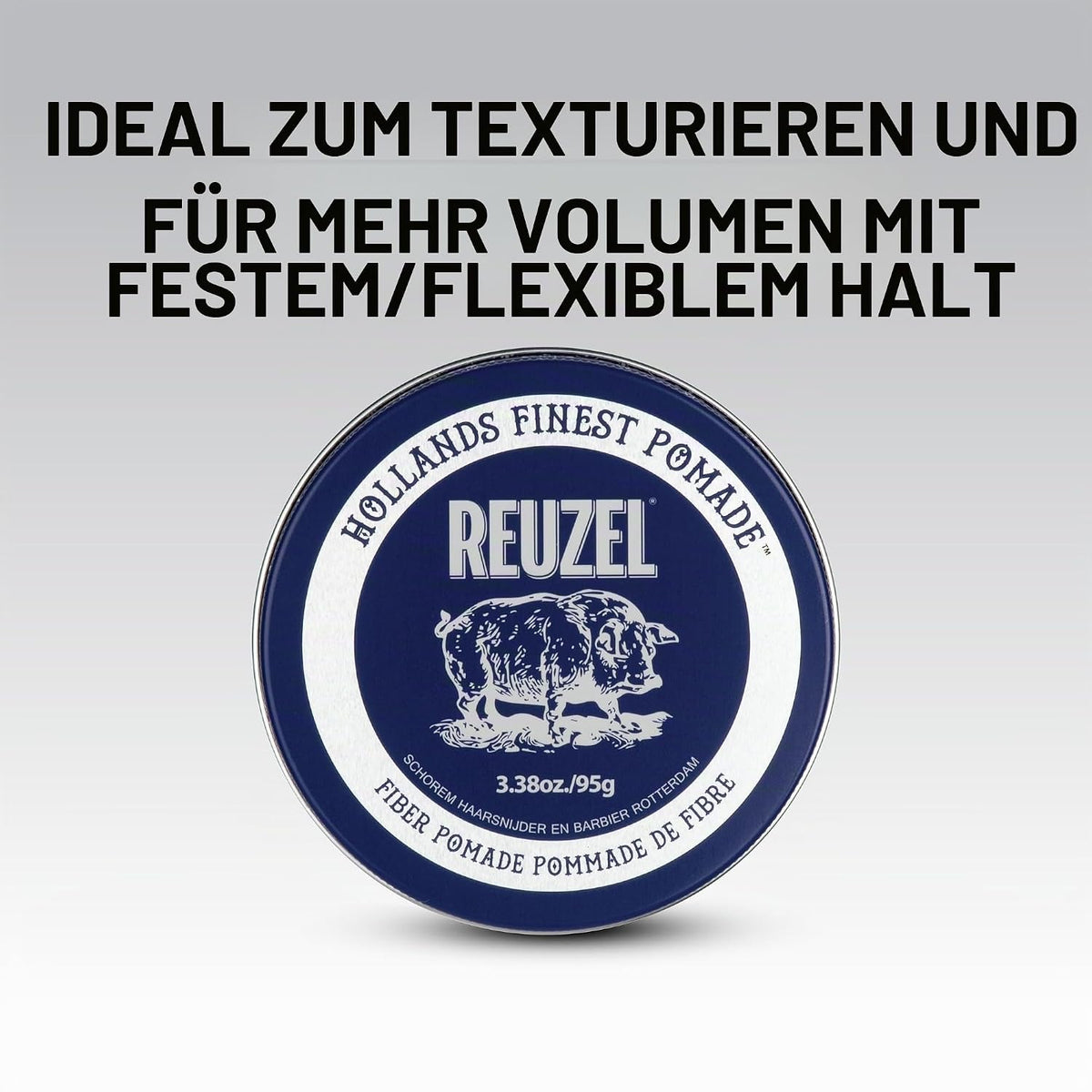 Reuzel Faserpomade, geringer Glanz, fester Halt, texturiertes, volleres Aussehen, im Laufe des Tages leicht neu frisierbar, 3,38 oz/95 g