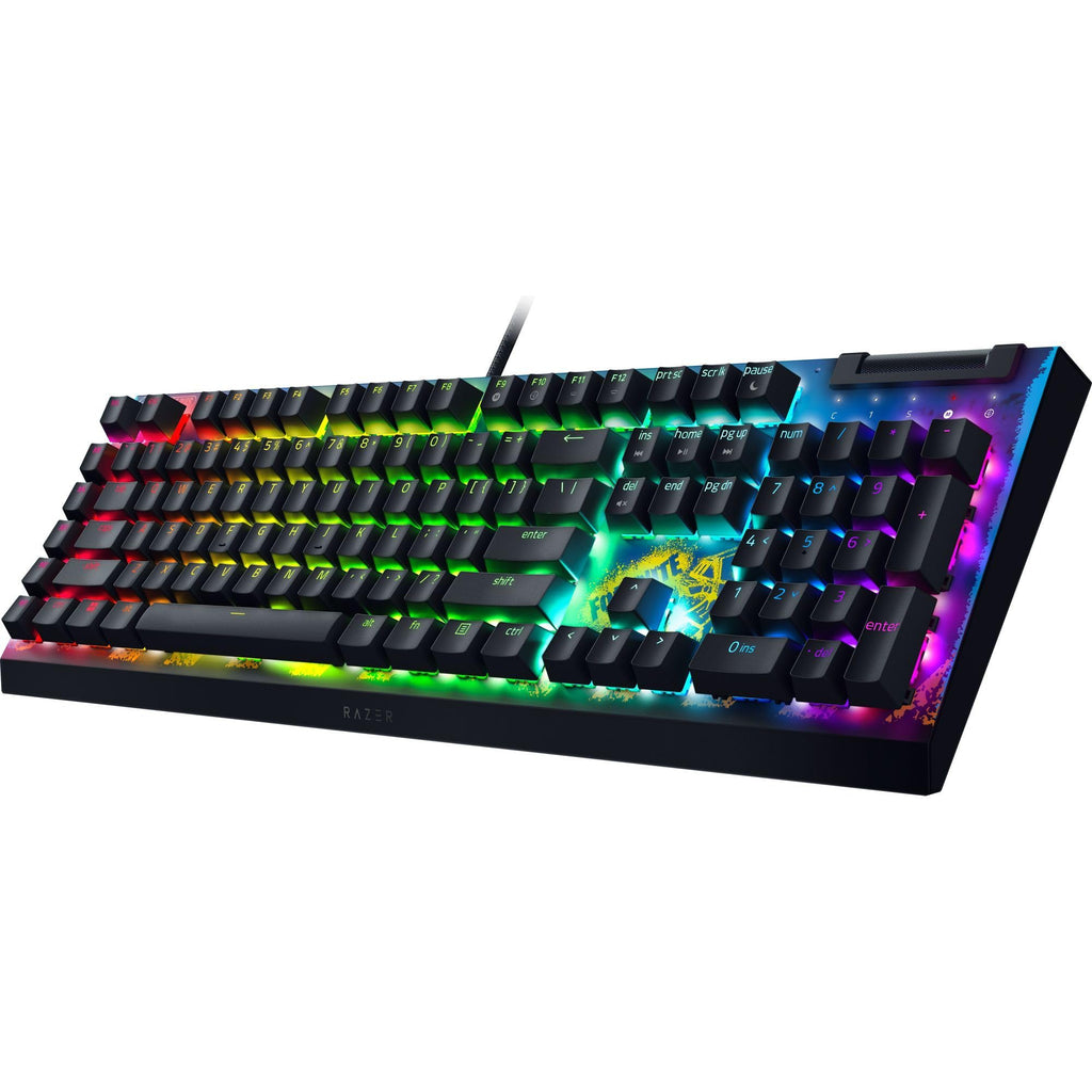 Razer BlackWidow V4 - Mechanische Gaming-Tastatur Chroma RGB (Mechanische Yellow Switches, 6 eigene Makro-Tasten, Doubleshot-ABS-Tastenkappen) QWERTZ DE-Layout | Schwarz