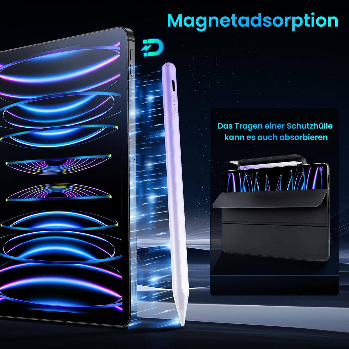 Stift für iPad, (2018-2025) Pencil 2nd Generation für Apple mit Schnellladeleistung Palm Rejection und Neigungssensitivität Stylus für i Pad 6-10, i Pad Pro 13''/12,9''/11'', Mini 6/5, Air 5/4/3