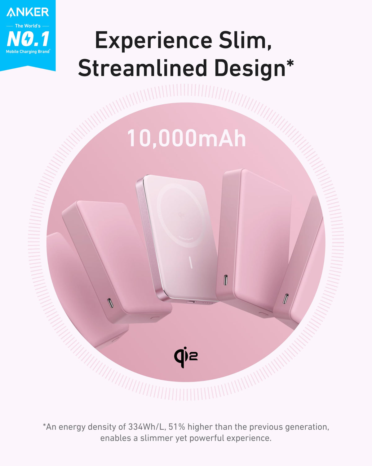Anker MagGo Flache magnetische Powerbank 10000mAh Qi2 15W