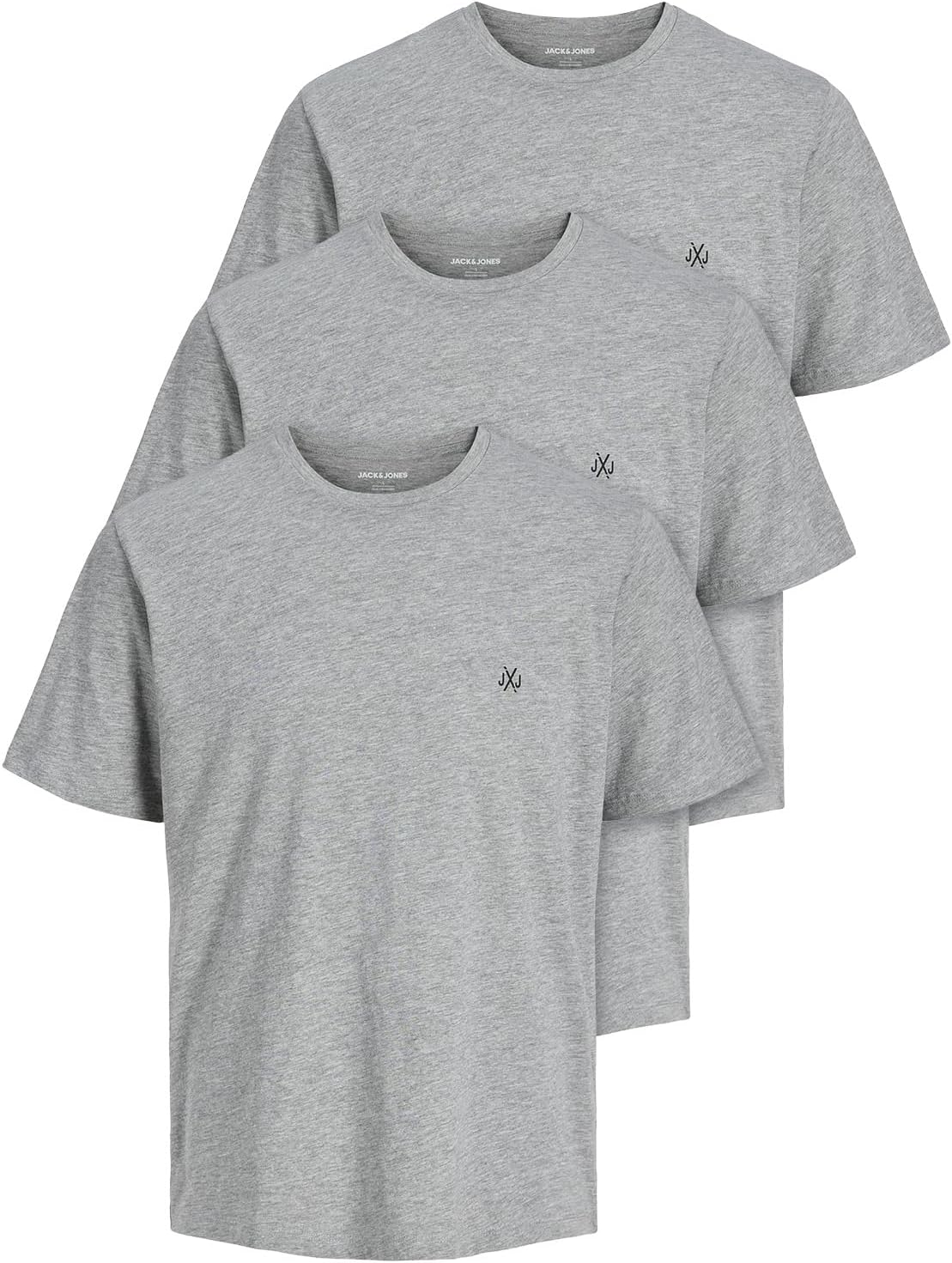 JACK & JONES Herren T-Shirt 3er Pack – Baumwolle, Rundhals, Kurzarm, mit Print – Bequeme Freizeitshirts im modernen Design