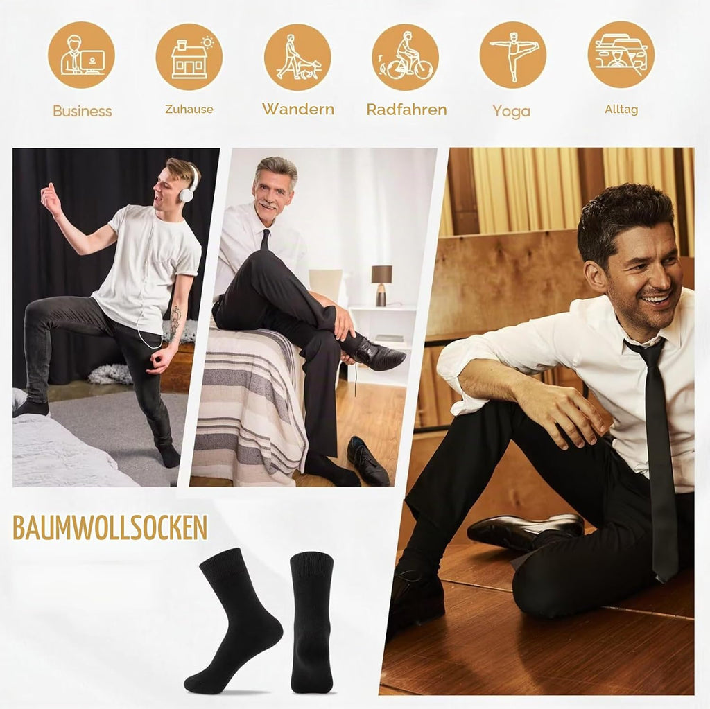 NUOZA 12 Paar Socken Herren Damen Baumwolle Business Atmungsaktive Socks