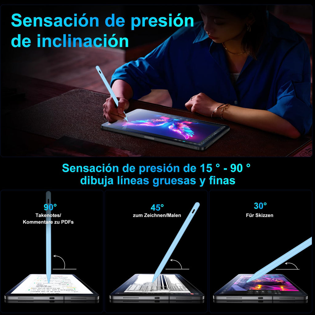 Stift für iPad, (2018-2025) Pencil 2nd Generation für Apple mit Schnellladeleistung Palm Rejection und Neigungssensitivität Stylus für i Pad 6-10, i Pad Pro 13''/12,9''/11'', Mini 6/5, Air 5/4/3