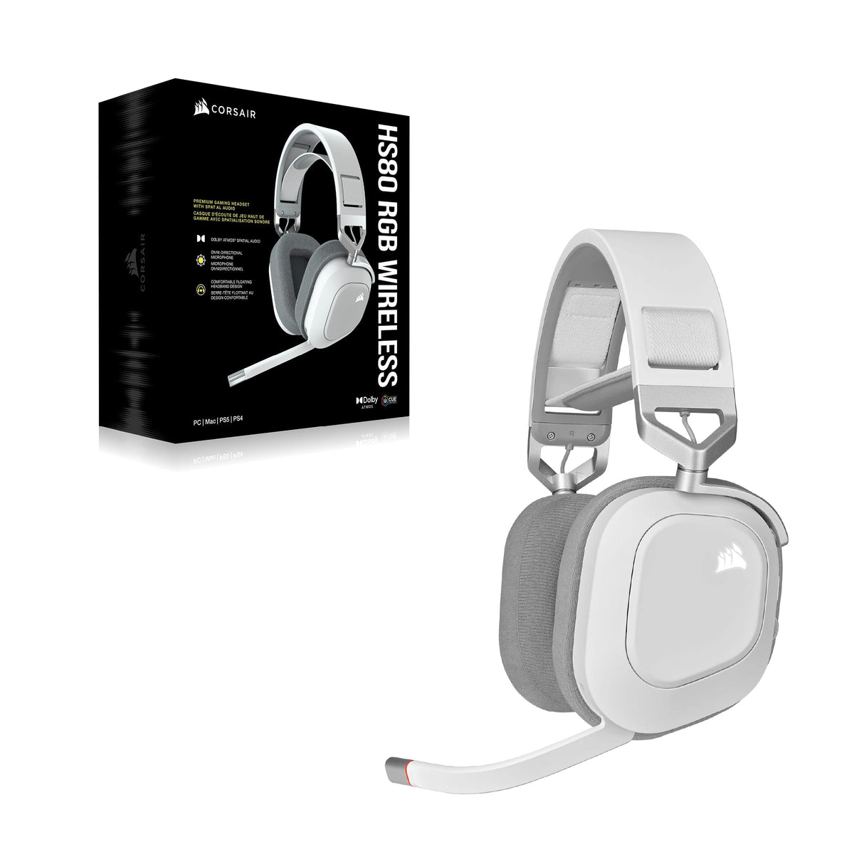 Corsair HS80 MAX Wireless Multiplattform-Gaming-Headset – Stahlgrau