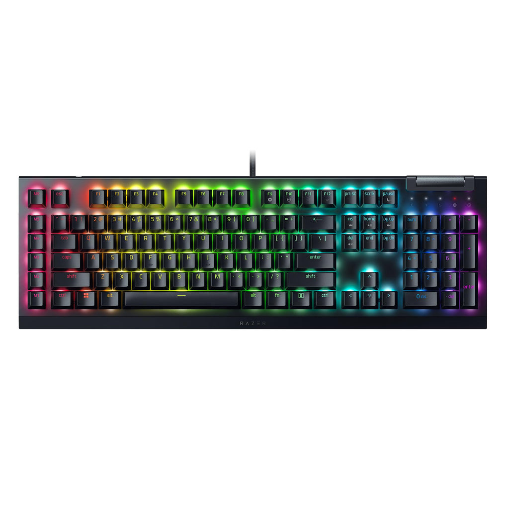 Razer BlackWidow V4 - Mechanische Gaming-Tastatur Chroma RGB (Mechanische Yellow Switches, 6 eigene Makro-Tasten, Doubleshot-ABS-Tastenkappen) QWERTZ DE-Layout | Schwarz