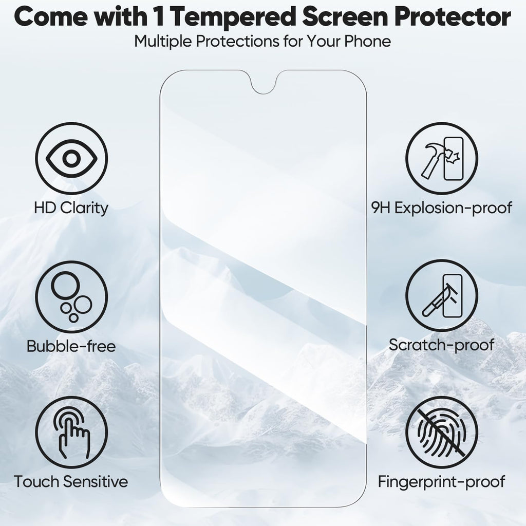 Peakally Handyhülle für Samsung Galaxy A17 5G Hülle [Mit 1 Stück Panzer Schutz Glas] [Premium PU Leder] [RFID-Blockierung] [Kartenfach] Klapphülle kompatibel mit Galaxy A17 5G / 4G - Grün