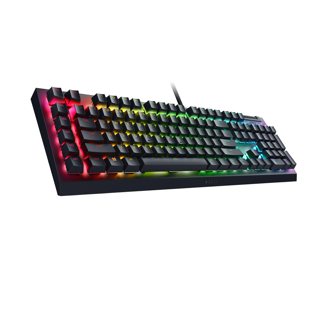 Razer BlackWidow V4 - Mechanische Gaming-Tastatur Chroma RGB (Mechanische Yellow Switches, 6 eigene Makro-Tasten, Doubleshot-ABS-Tastenkappen) QWERTZ DE-Layout | Schwarz