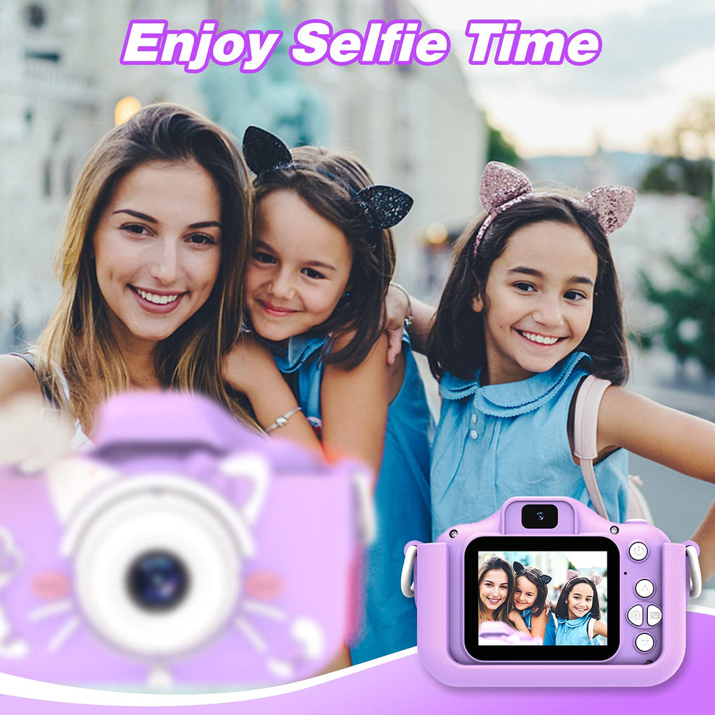Goopow Kids Camera Toys for 3-8 Year Old Girls Boys,Children Digital Video Camcorder Camera with Cartoon Soft Cover, Best Chritmas Birthday Festival Gift for Kids
