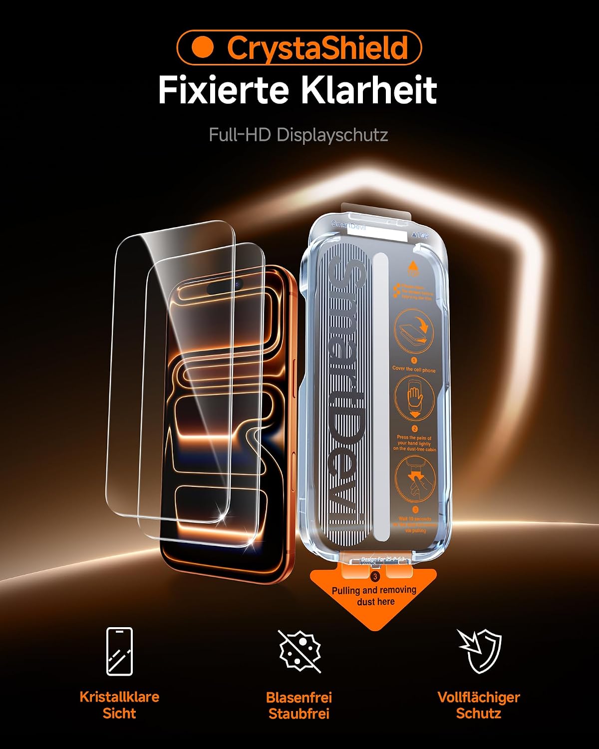 SMARTDEVIL 2 Pack Privatsphäre Schutz für iPhone 17 Panzerglas