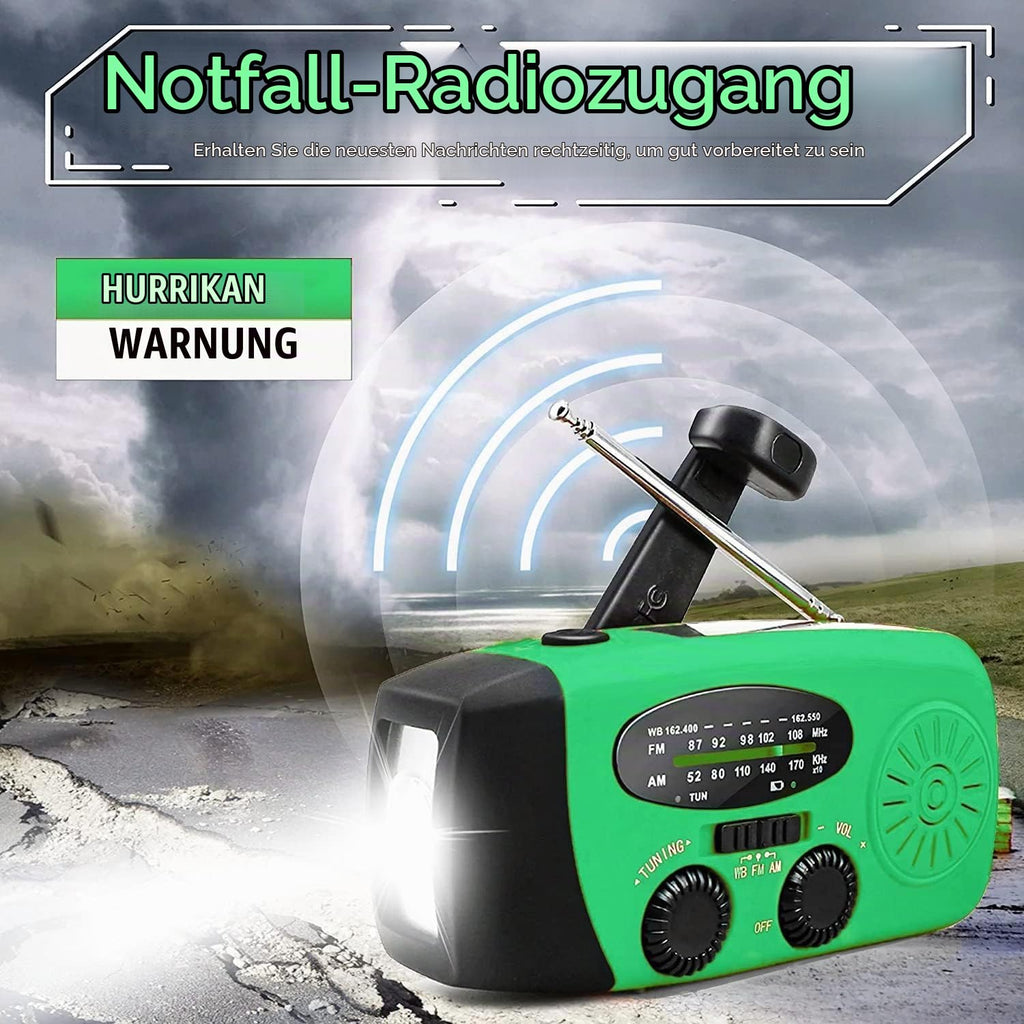 Notfall-Solarradio,Solarbaby Selbstbetriebenes Kurbelradio mit LED-Taschenlampe, SOS-Alarm,AM/FM Wetter Wind Up Radio mit 2000mAh Akku für Notladung von Smartphone,(Rod)