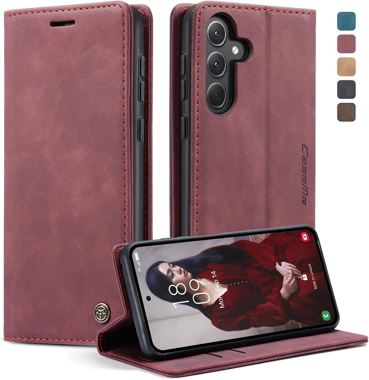 Handyhülle für Honor Magic 6 Pro hülle Premium PU klapphülle RFID Lederhülle Faltbare Schutzhülle Kartenfach Standfunktion Handytasche hülle Honor Magic 6 Pro 5G - Schwarz