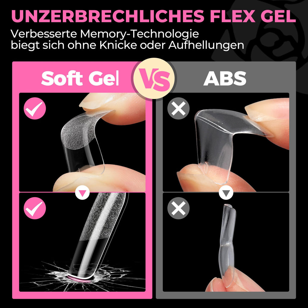 UNA GELLA Kurze Mandel Nail Tips 504 Stück