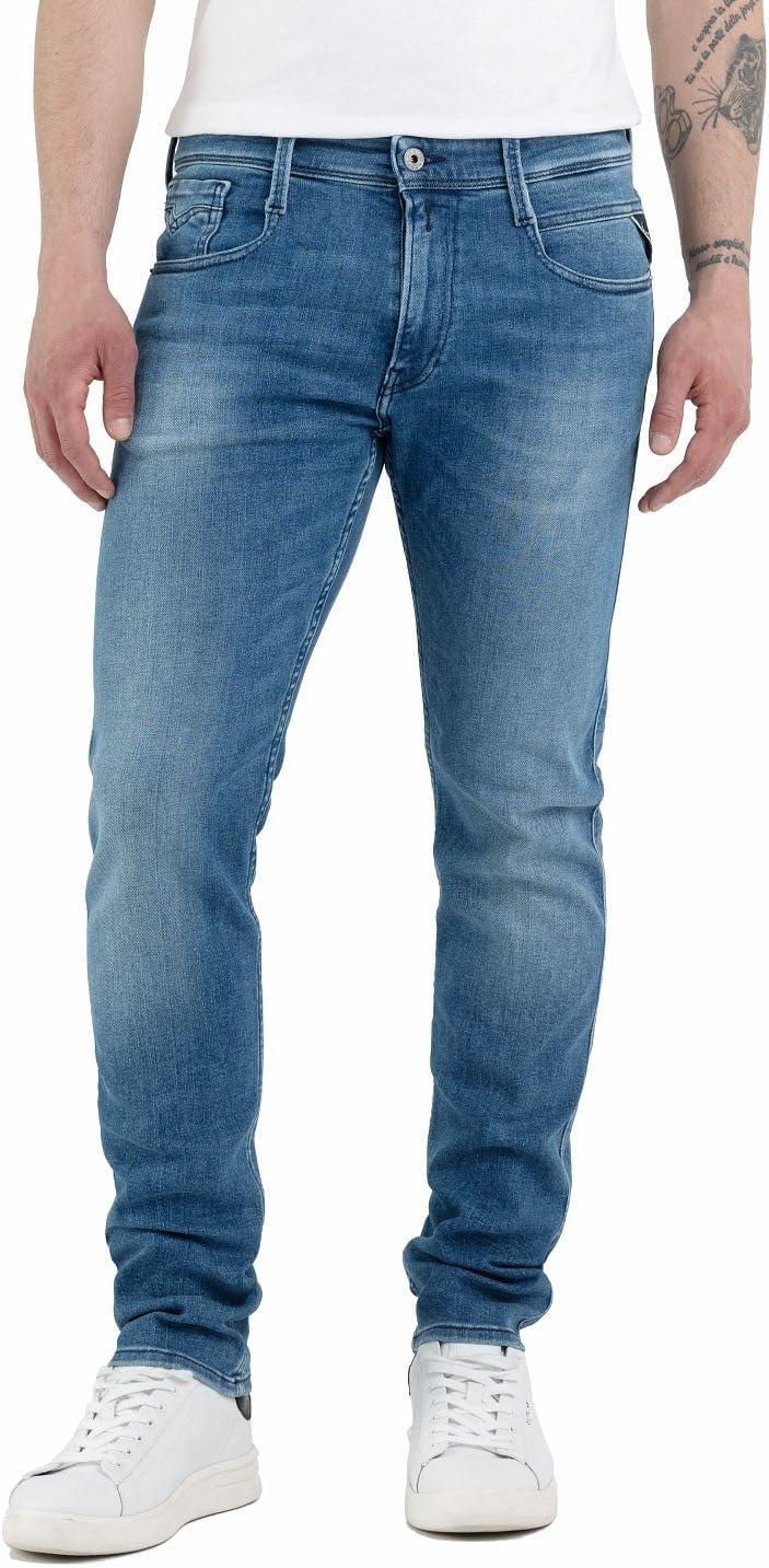 Replay Herren Jeans Anbass Slim-Fit mit Comfort Stretch