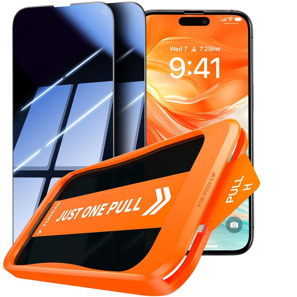 TORRAS für iPhone 18 Pro für Panzerglas TOP 9H+, Auto-Montage, 2 Stück