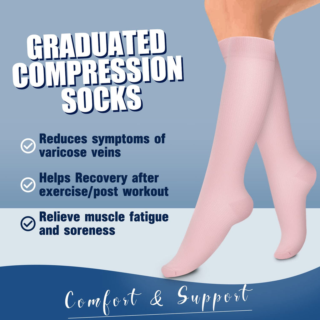 Laite Hebe 4 Pairs-Compression Socks for Women&Men Circulation-Best Support for Nurses,Running,Athletic