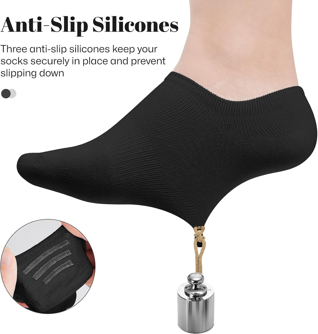 Wernies No Show Socks Women Low Cut Ankle Socks Non Slip 4/8 Pairs