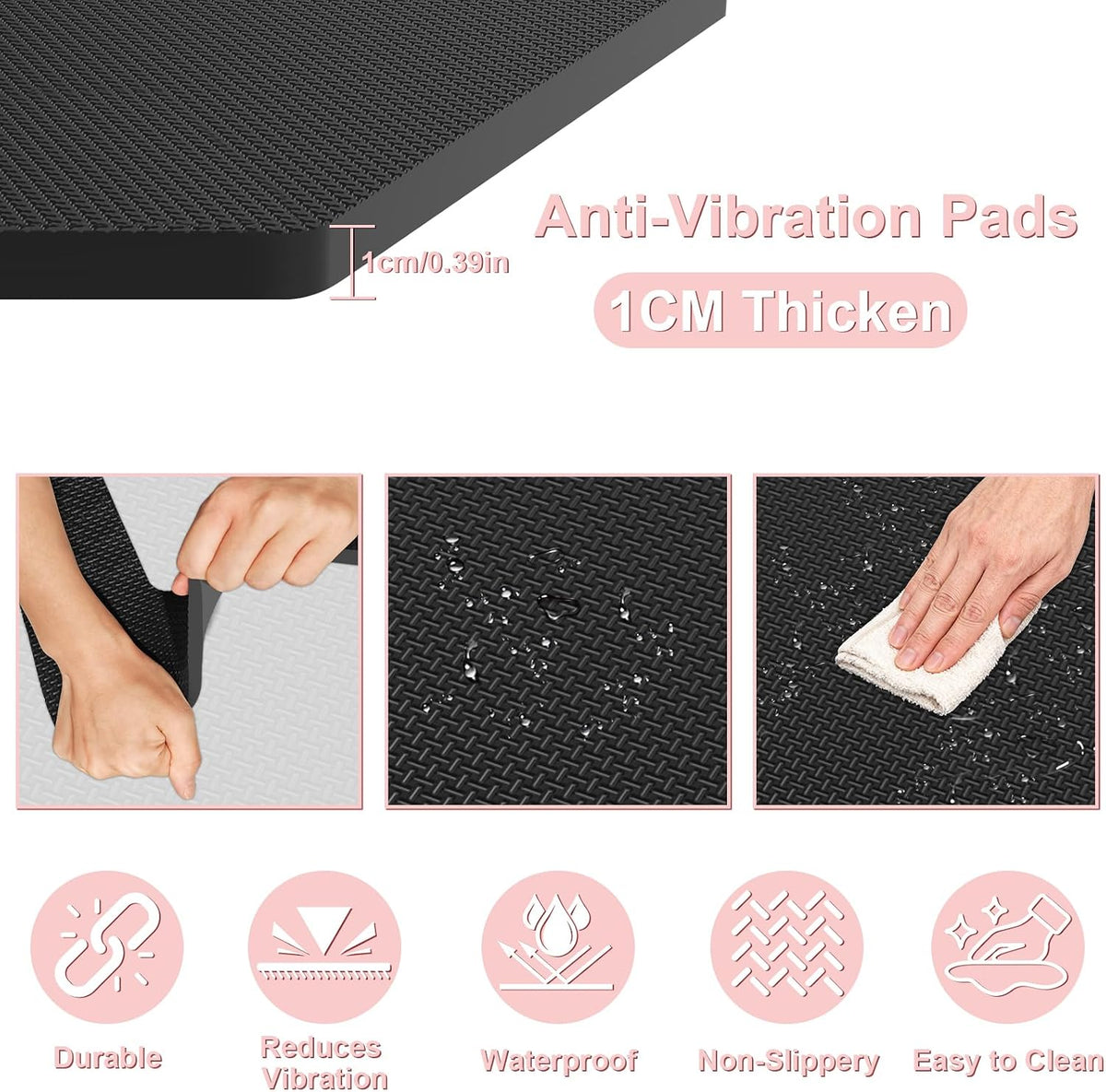 NIUXX 3-in-1 Antivibrationsmatte Waschmaschine 1cm EVA Dämpfer 3er Set
