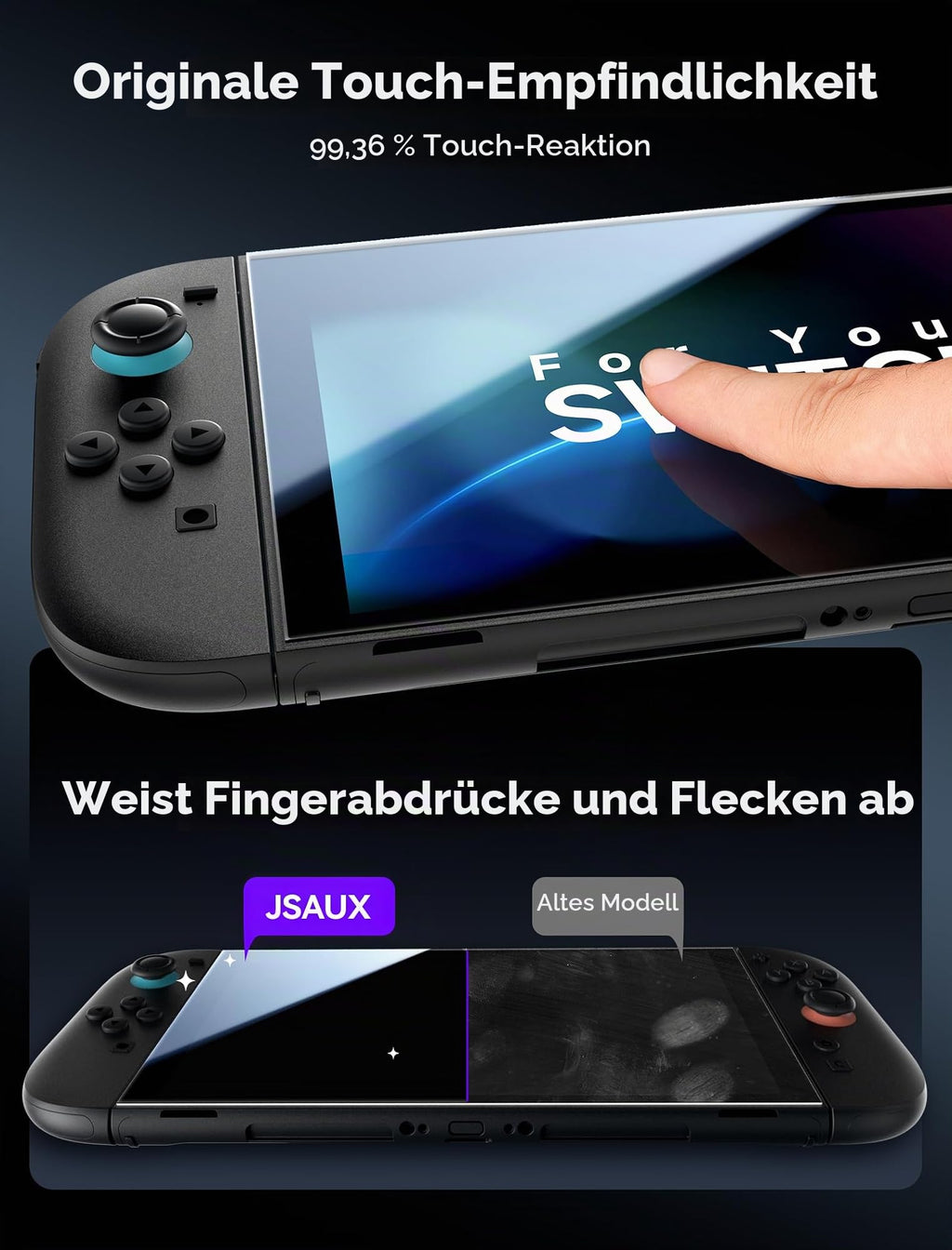JSAUX 2er-Pack Ultra HD Displayschutz für Nintendo Switch 2