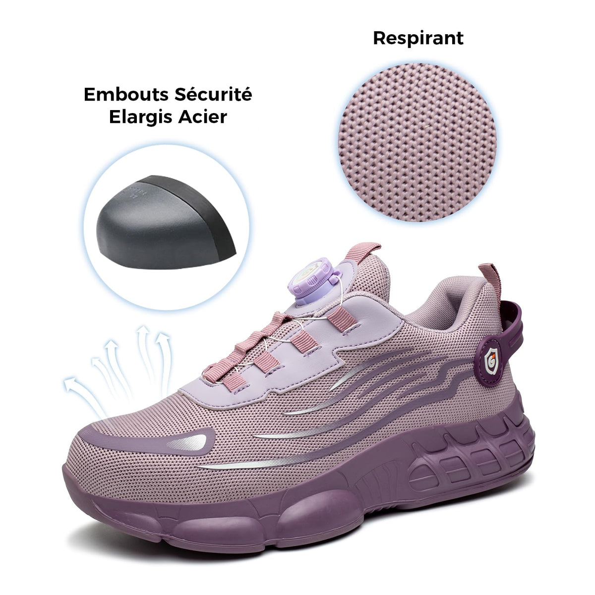Chaussures de Sécurité Hommes Femmes Basket Respirante Antidérapante Légère Travail avec Embout en Acier 36-46 EU