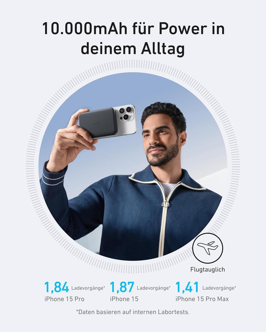 Anker MagGo Flache magnetische Powerbank 10000mAh Qi2 15W