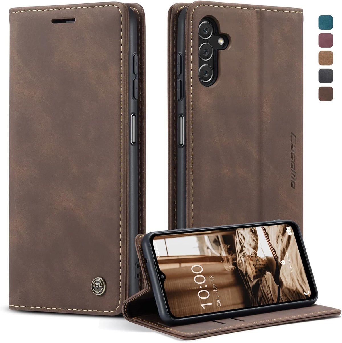 Handyhülle für Honor Magic 6 Pro hülle Premium PU klapphülle RFID Lederhülle Faltbare Schutzhülle Kartenfach Standfunktion Handytasche hülle Honor Magic 6 Pro 5G - Schwarz