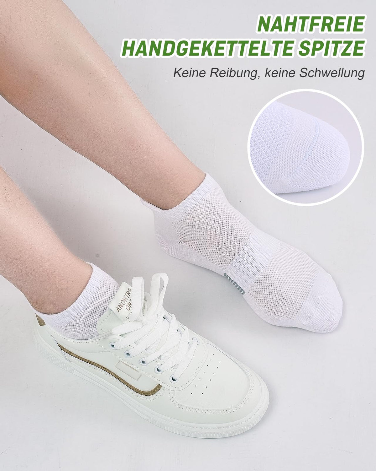 Bambus Sneaker Socken Damen, 6 Paar, Atmungsaktiv