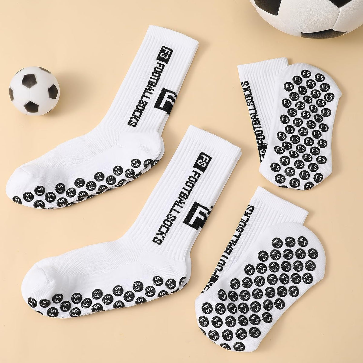 FANTESI 3 Paare Fußballsocken für Herren Damen,Sportsocken Fußball