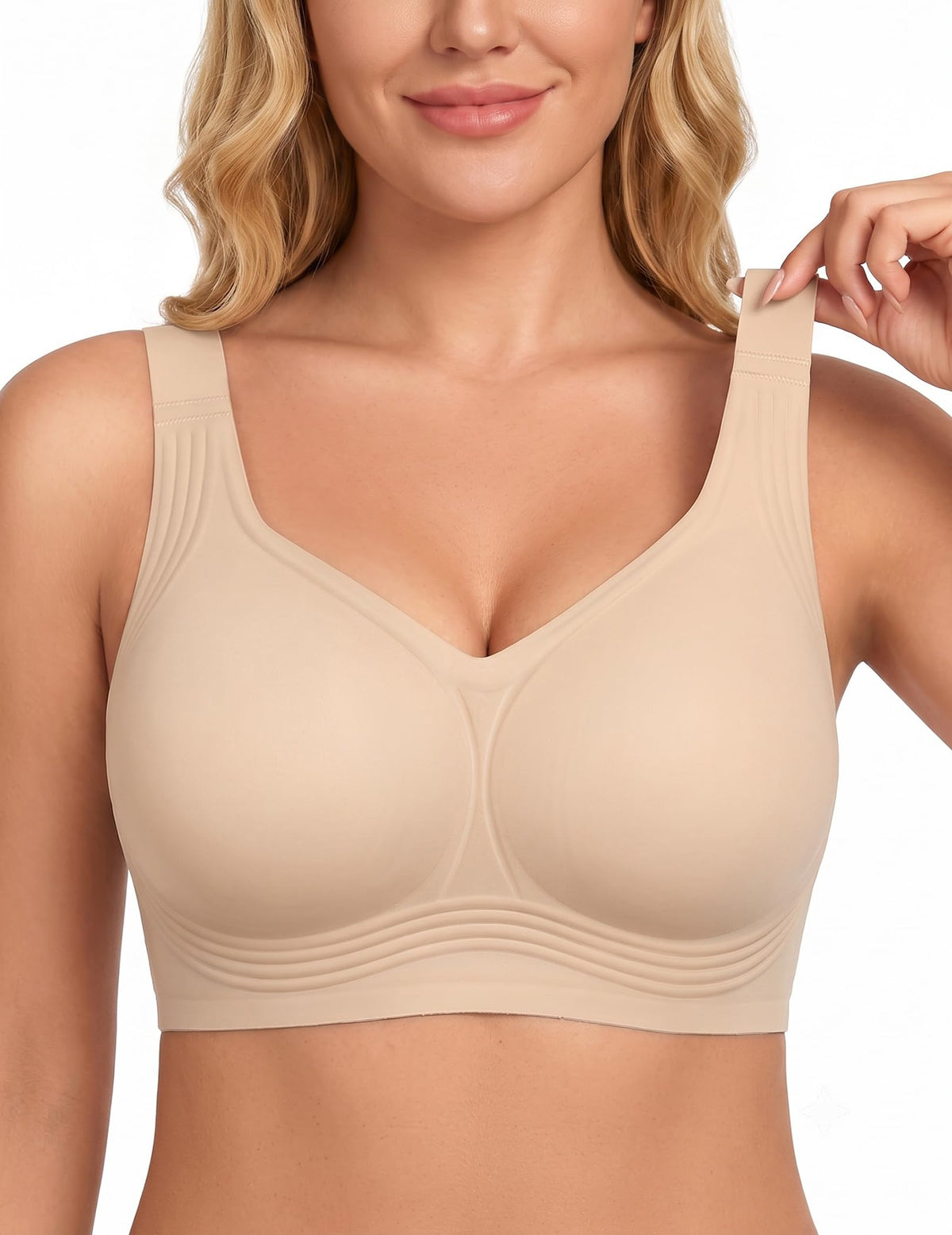 PoseFree Jelly Bras for Women, Wireless No Underwire, Full Coverage Support