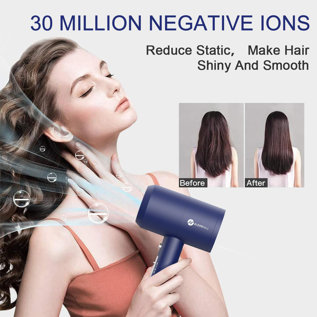 Ionen Föhn AC Motor 1800W Haartrockner slopehill Schnelltrocknen Hair Dryer