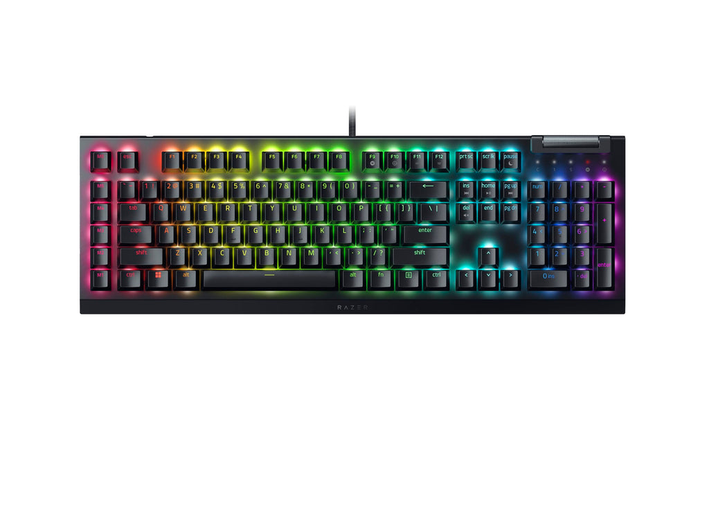 Razer BlackWidow V4 - Mechanische Gaming-Tastatur Chroma RGB (Mechanische Yellow Switches, 6 eigene Makro-Tasten, Doubleshot-ABS-Tastenkappen) QWERTZ DE-Layout | Schwarz