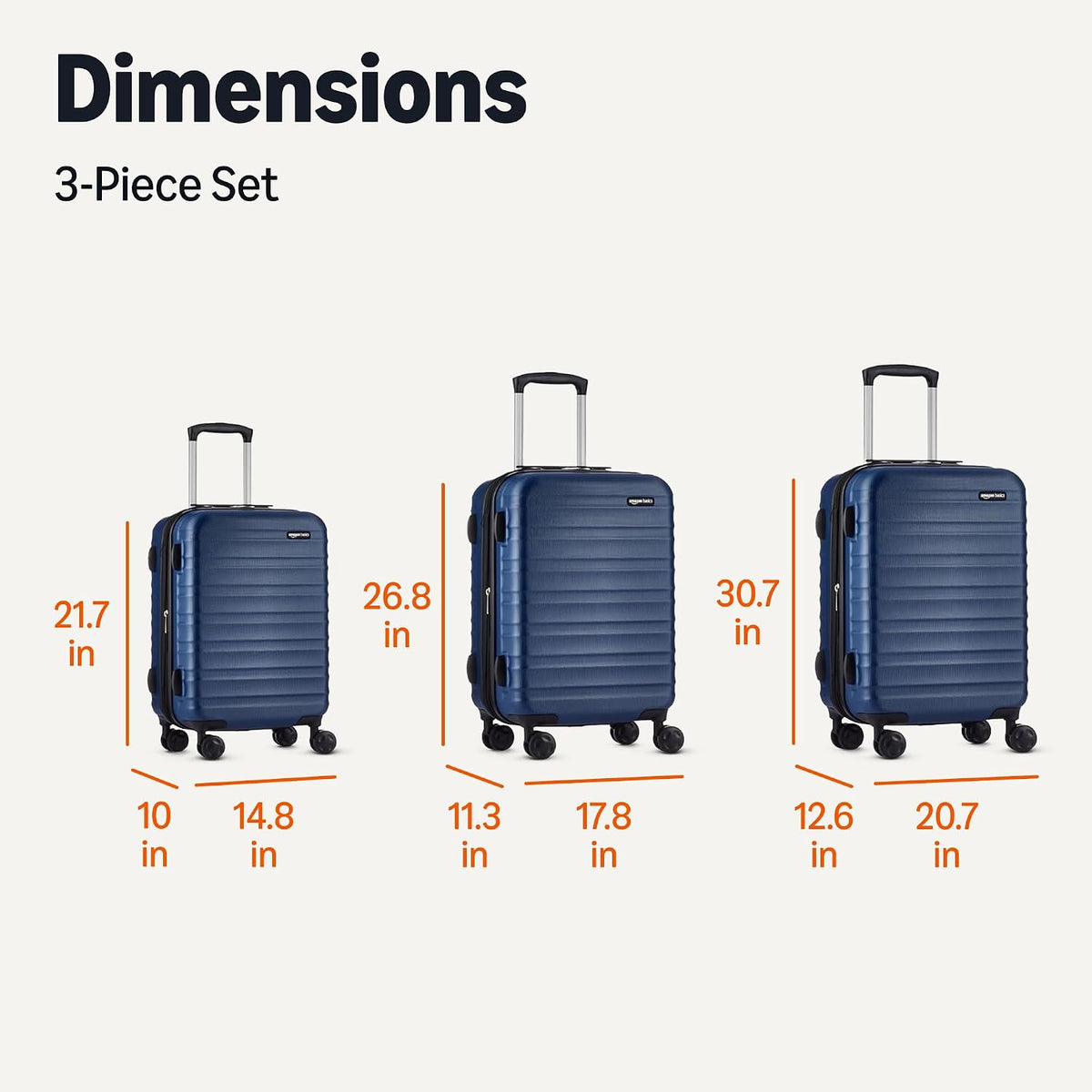 Amazon Basics 21" Hardside Carry-On Luggage with Spinner Wheels, Expandable for Up to 25% More Space, Scratch-Resistant Hard Shell, Telescoping Handle, Black