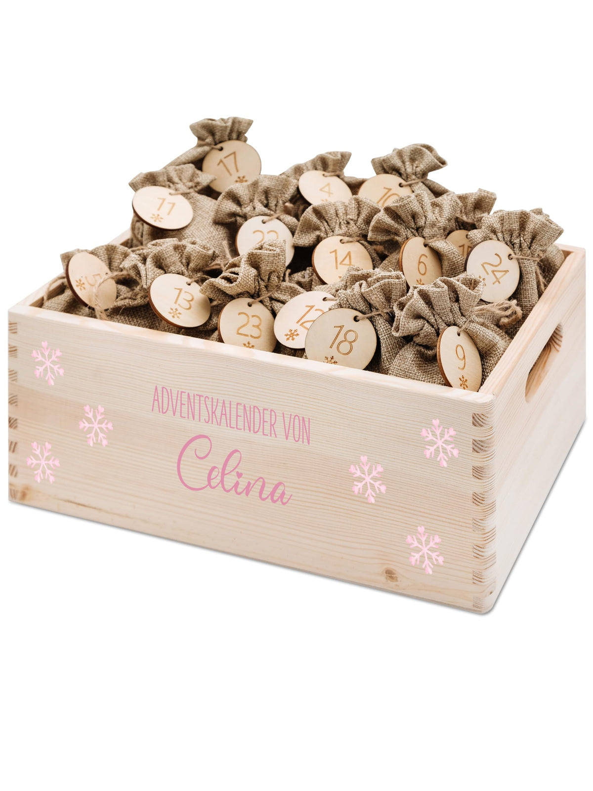 Bärenfreunde Personalisierter Adventskalender zum Befüllen, Holz, Baum