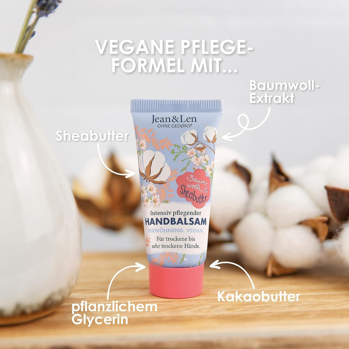 Jean & Len Sehr geile Handcreme Rosemary & Ginger, vegan, 6 x 75 ml