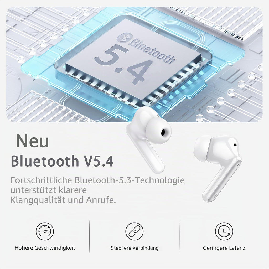 Bluetooth Kopfhörer, Kopfhörer Kabellos Bluetooth 5.4, Tiefer Bass Ohrhörer