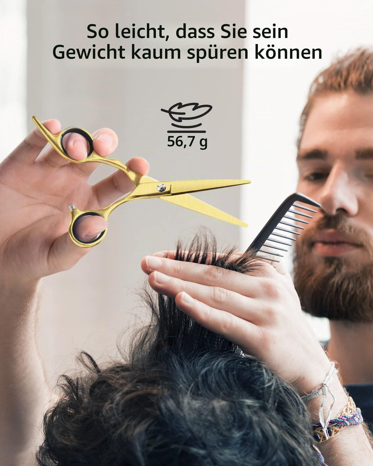 Haarschere Scharfe Friseurschere ULG 6.5 Zoll Präziser Schnitt Haarschnitt japanischer rostfrei edelstahl Rasiermesserscharf Effilierscheren