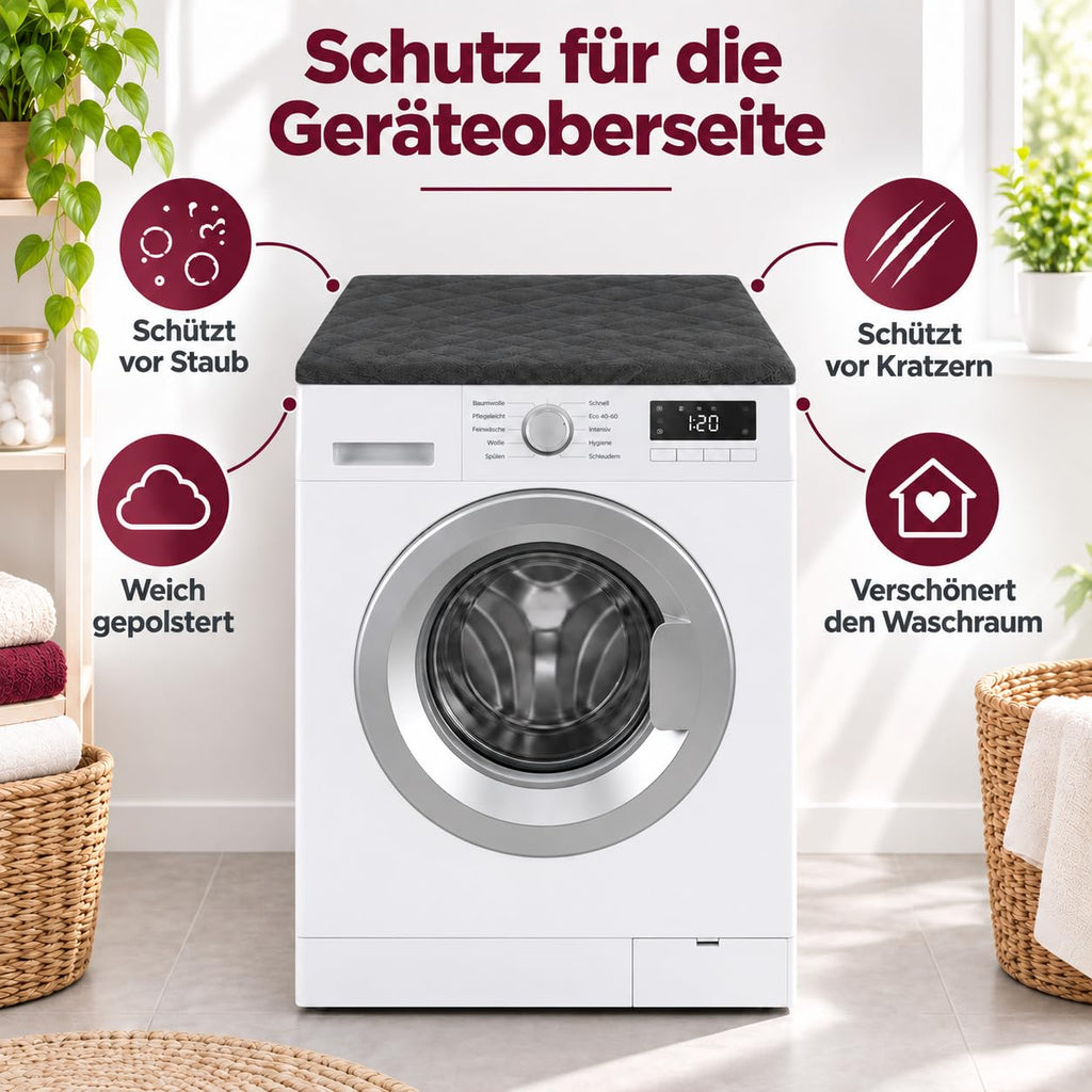 Brandsseller Waschmaschinenbezug & Trocknerbezug 60x60 cm - gepolsterter Schonbezug für Waschmaschine und Trockner – Schutzhülle mit Gummizug - Grün