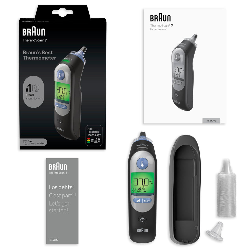 Braun ThermoScan 7 Ohrthermometer BRAIRT6520 | Age Precision Technologie | Farbcodiertes Digitaldisplay | Baby- und kleinkindfreundlich | Die #1 Marke bei Ärzten(1)