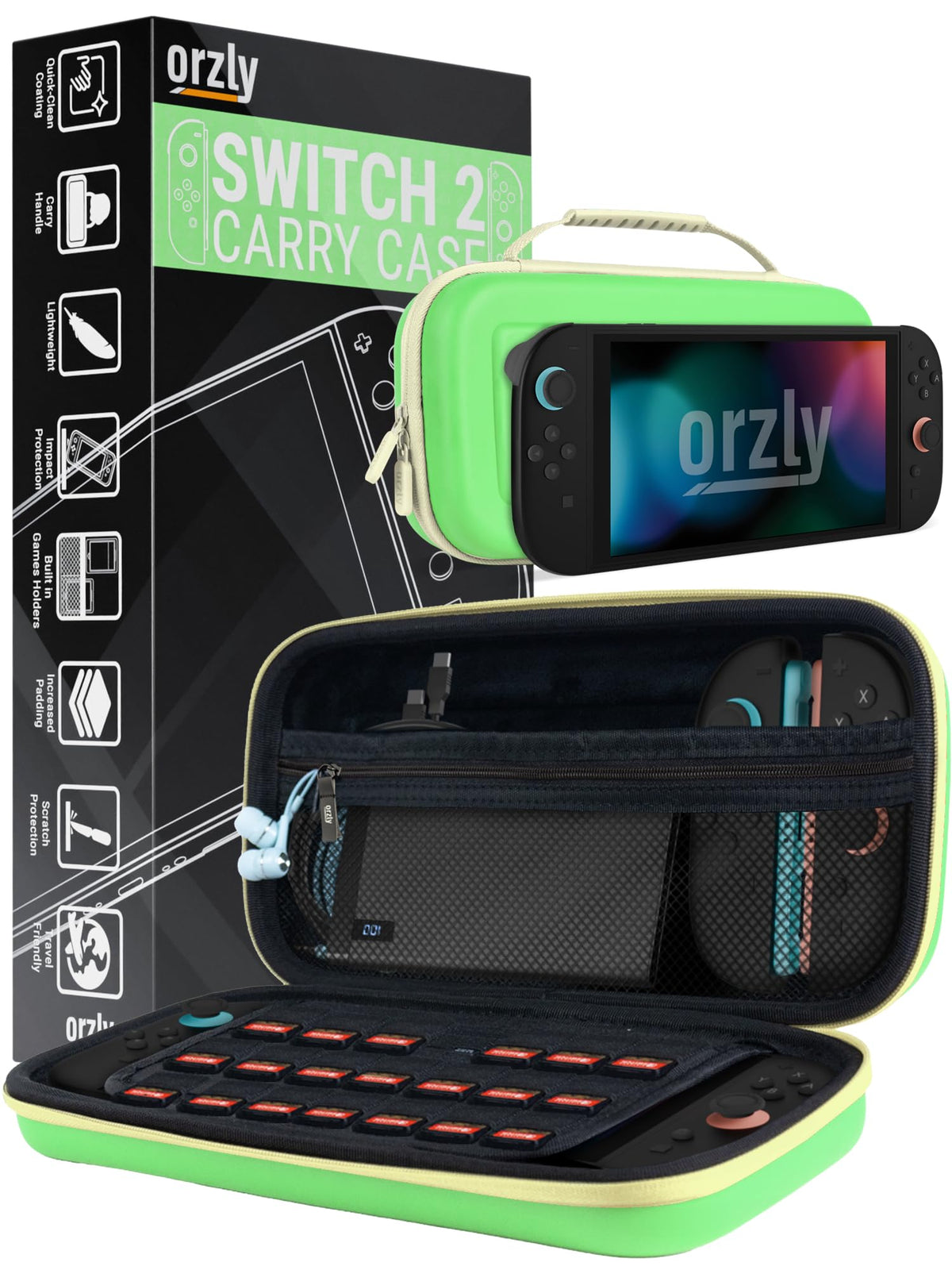Orzly Tragetasche kompatibel mit Nintendo Switch Lite (2019) – Aufbewahrungstasche - Hartschalen Case/Hülle/Schutzhülle für die Verwendung mit der Nintendo Switch Lite Konsole & Accesoires - ROSA