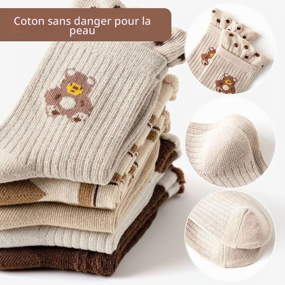 FedMois 10 Paires Chaussettes chaudes hiver en Coton Garçons Filles Socquette Enfant
