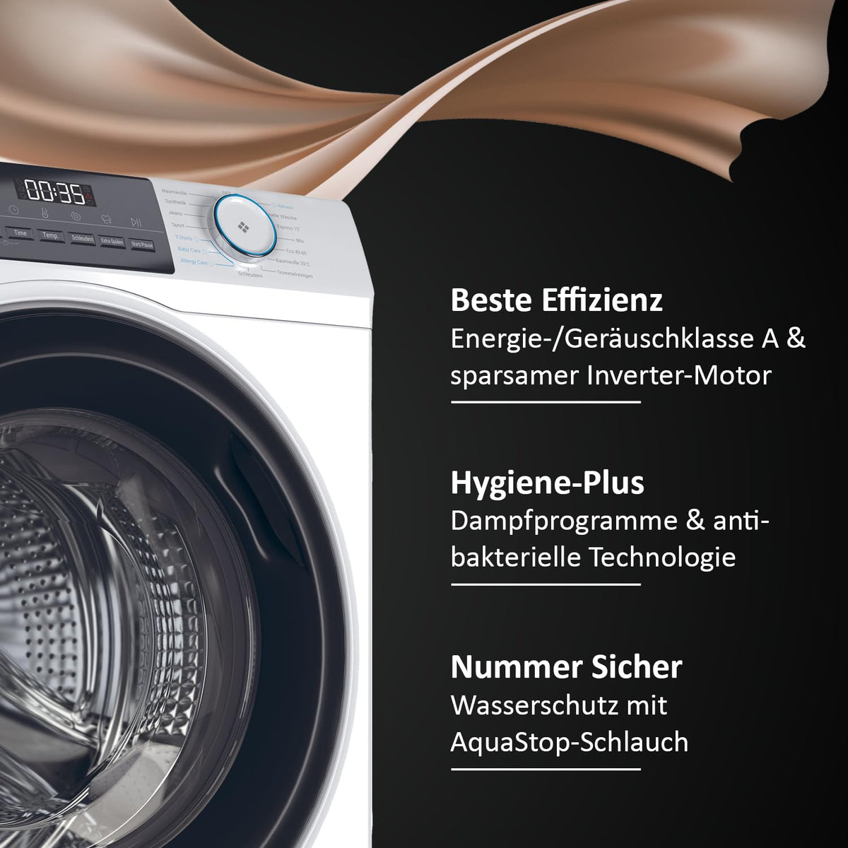 Haier Frontlader Waschmaschine 8kg I-PRO Serie 1 HW80-BP14929
